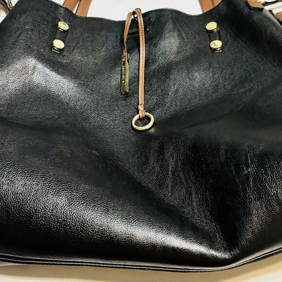 Calvin Klein Handbag/Tote Black/Brown Removable Brown Purse Business - Picture 2 of 13